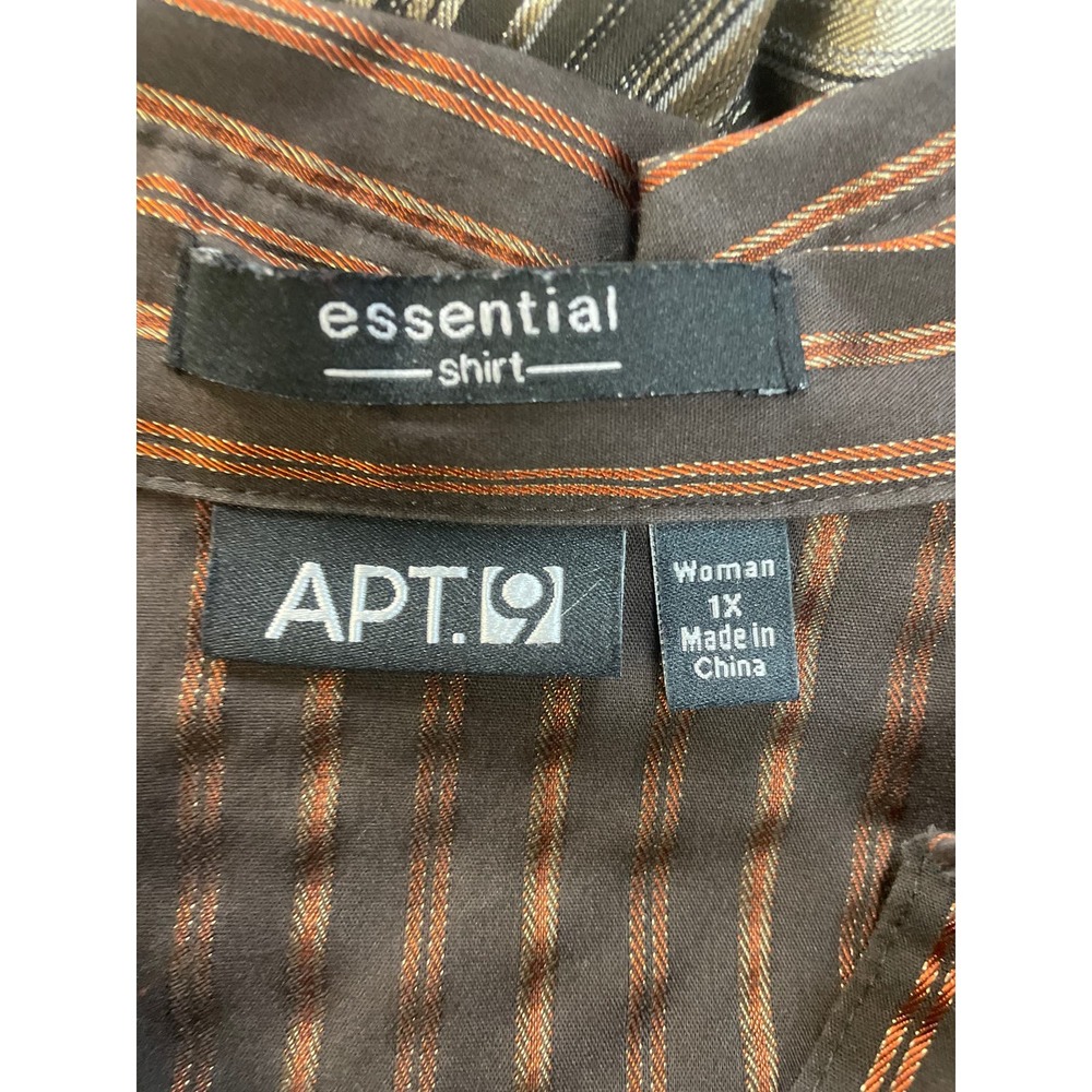 Lot of 2 Apt 9 Womens 1X 3/4 Sleeve PolyCotton Essential Button Down Shirts - Picture 11 of 11
